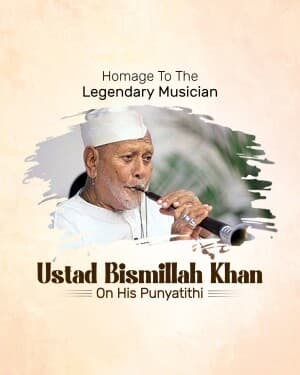 Ustad Bismillah Khan Punyatithi graphic