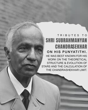 Subrahmanyan Chandrasekhar Punyatithi banner