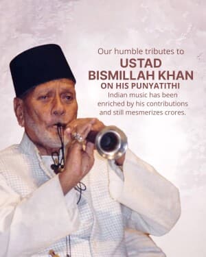 Ustad Bismillah Khan Punyatithi post