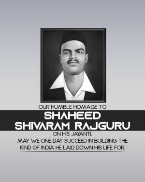 Shivaram Rajguru Jayanti poster