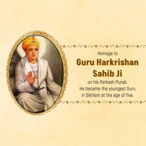 Guru Harkrishan Sahib Ji Prakash Parab whatsapp status poster