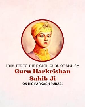 Guru Harkrishan Sahib Ji Prakash Parab event advertisement