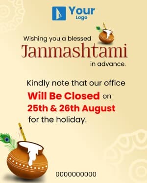 Janmashtami Holiday ad post