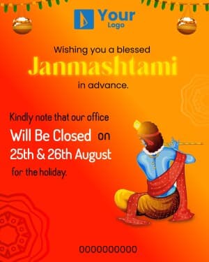 Janmashtami Holiday greeting image