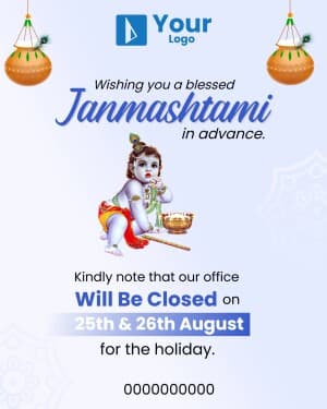 Janmashtami Holiday Templates custom template