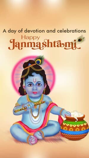 Janmashtami Insta Story illustration