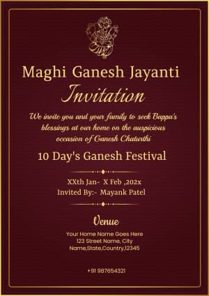 Ganesh Darshan Invitation Instagram banner