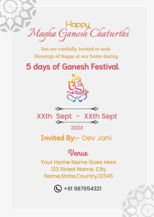 Ganesh Darshan Invitation banner