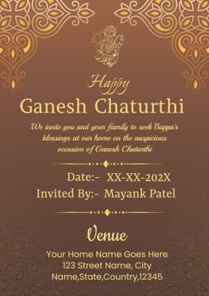 Ganesh Darshan Invitation template