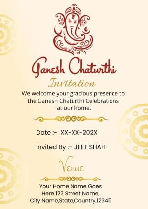 Ganesh Darshan Invitation poster Maker