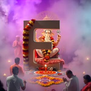 Ganesh Chaturthi Alphabet Instagram flyer