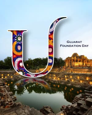 Exclusive Alphabet - Gujarat Foundation Day event advertisement