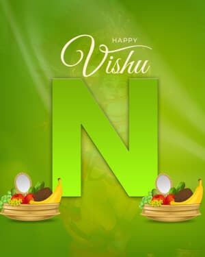 Premium Alphabet - Vishu Facebook Poster