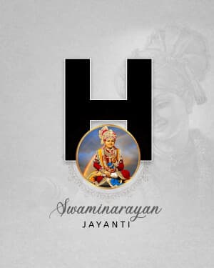 Premium Alphabet - Swaminarayan Jayanti greeting image