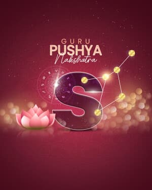 Premium Alphabet - Guru pushya nakshatra whatsapp status poster