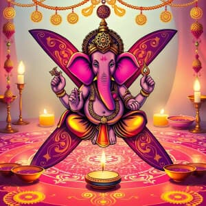 Ganesh Chaturthi Alphabet poster