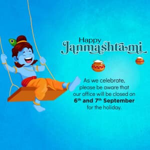 Janmashtami Holiday event advertisement