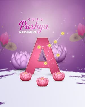 Special Alphabet - Guru pushya nakshatra Facebook Poster