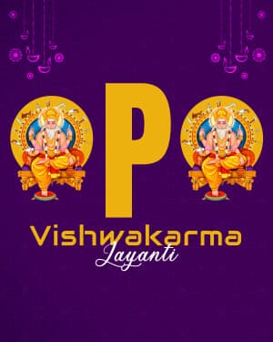 Vishwakarma Jayanti - Special Alphabet marketing flyer