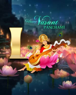 Vasant Panchami - Premium Alphabet whatsapp status poster