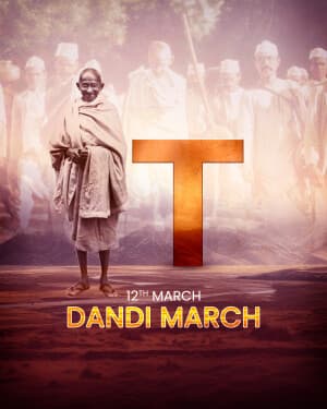 Premium Alphabet - Dandi March greeting image