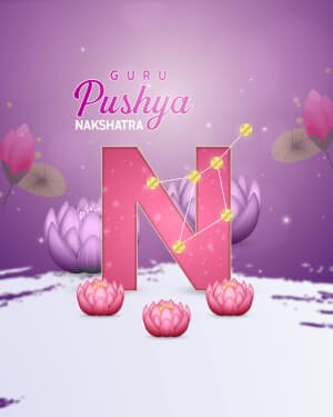 Special Alphabet - Guru pushya nakshatra whatsapp status poster