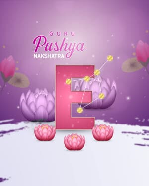 Special Alphabet - Guru pushya nakshatra banner