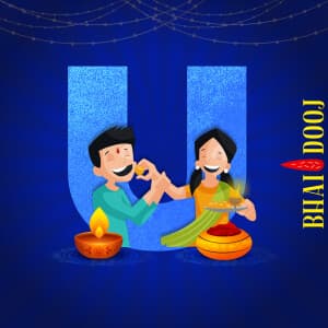 Bhai Dooj Alphabet illustration