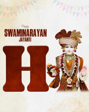 Special Alphabet - Swaminarayan Jayanti greeting image