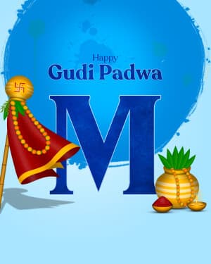 Premium Alphabet - Gudi Padwa whatsapp status poster