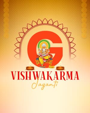 Vishwakarma Jayanti - Basic Alphabet marketing flyer