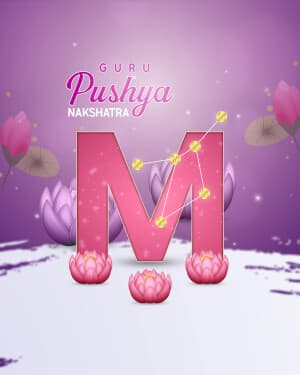 Special Alphabet - Guru pushya nakshatra Instagram Post