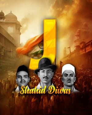 Premium Alphabet - Shahid Diwas event advertisement