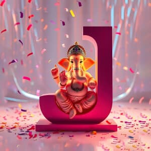 Ganesh Chaturthi Alphabet Social Media poster