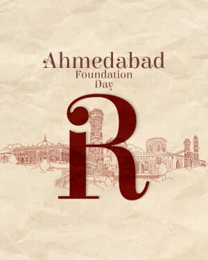 Basic Alphabet - Ahmedabad Foundation Day marketing poster