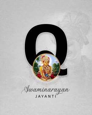 Premium Alphabet - Swaminarayan Jayanti event advertisement