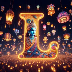 janmashtami alphabet creative image