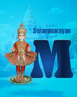 Special Alphabet - Swaminarayan Jayanti whatsapp status poster