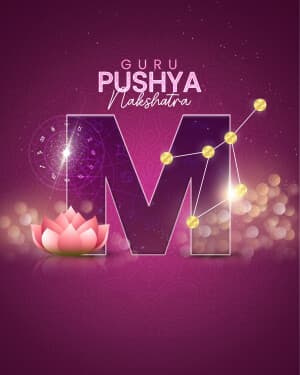 Premium Alphabet - Guru pushya nakshatra illustration