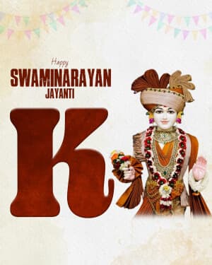 Special Alphabet - Swaminarayan Jayanti marketing flyer