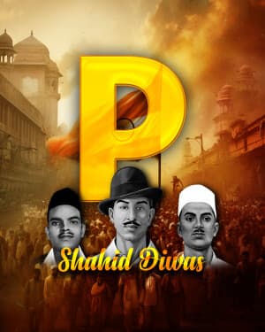 Premium Alphabet - Shahid Diwas marketing flyer