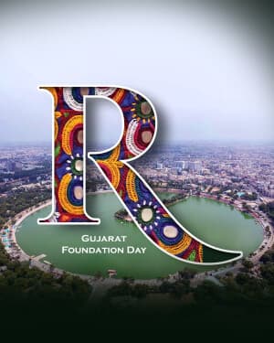 Exclusive Alphabet - Gujarat Foundation Day Facebook Poster