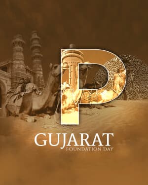 Basic Alphabet - Gujarat Foundation Day marketing poster