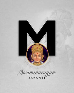 Premium Alphabet - Swaminarayan Jayanti whatsapp status poster