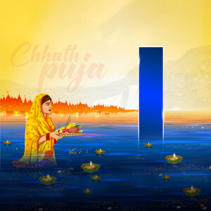 Chhath Puja Premium Theme marketing poster