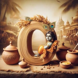 janmashtami alphabet Instagram Post