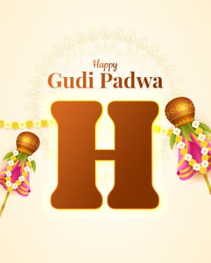 Basic alphabet - Gudi Padwa greeting image