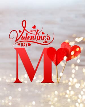 Valentine's Day Premium Alphabet Facebook Poster