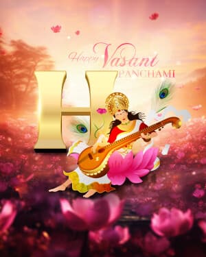 Vasant Panchami - Premium Alphabet marketing poster