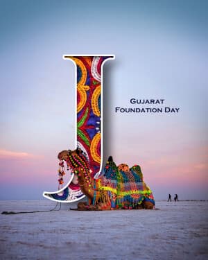 Exclusive Alphabet - Gujarat Foundation Day advertisement banner